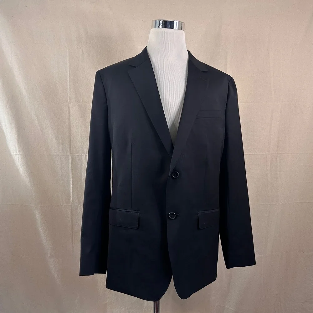 Bonobos 46R Slim Fit Sport Coat Wool Blend Black Two Button Double Vented